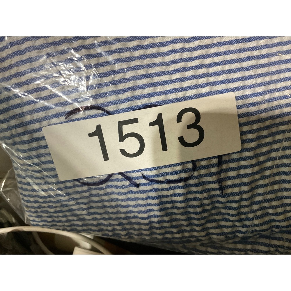 Karen Scott Dress Womens PS woven Seersucker Blue White Stripe Short Sleeve Mini - Picture 9 of 9